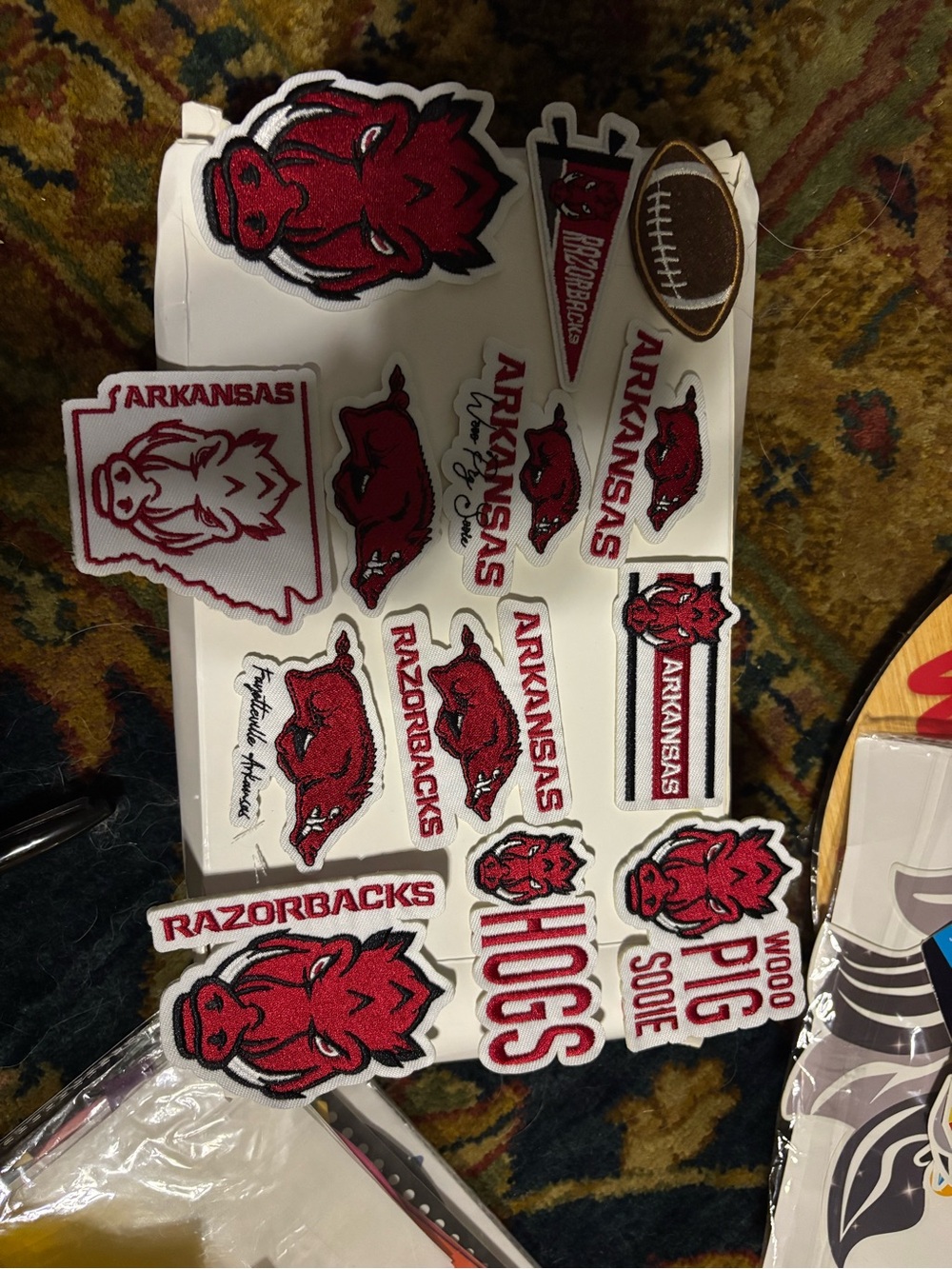 NCAA Arkansas Razorbacks Red and White Patch Collection
